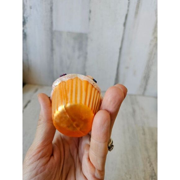 Glass cupcake baker baking ornament Xmas tree vintage - Picture 8 of 8